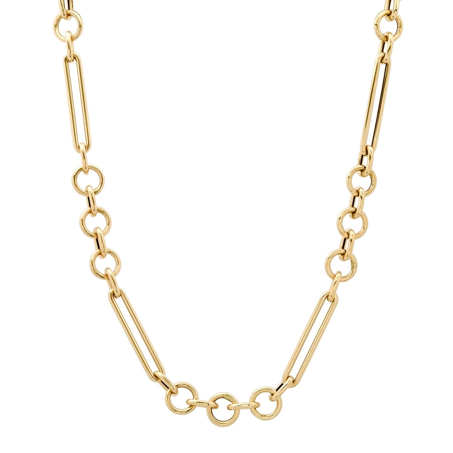 Mixed Link Gold Chain Necklace