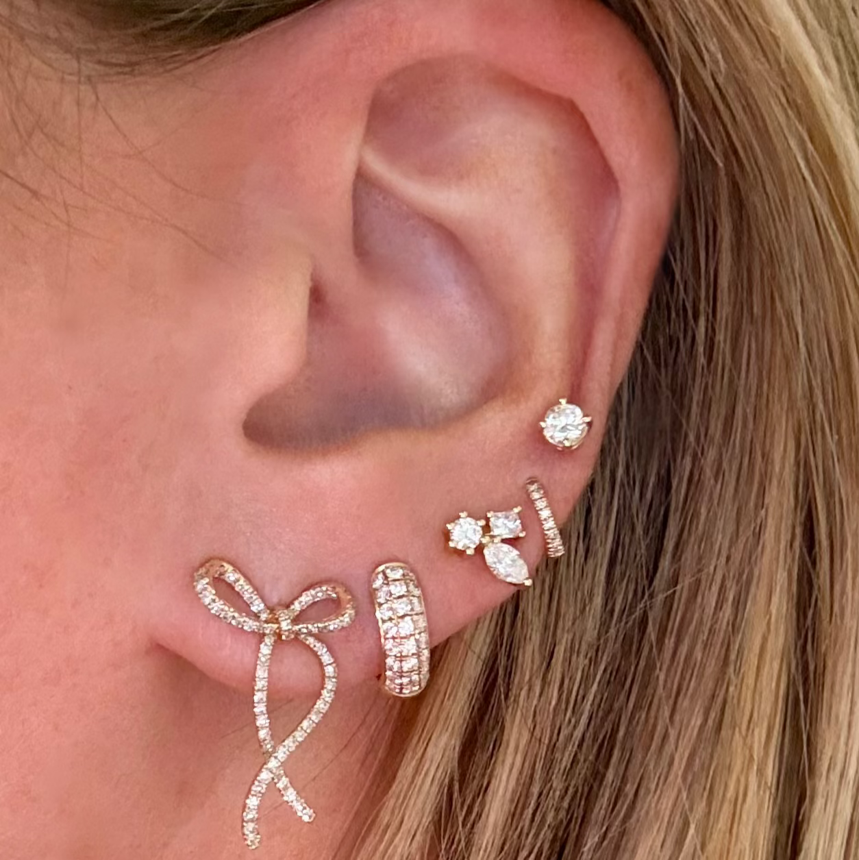 Mixed Shape Trio Studs