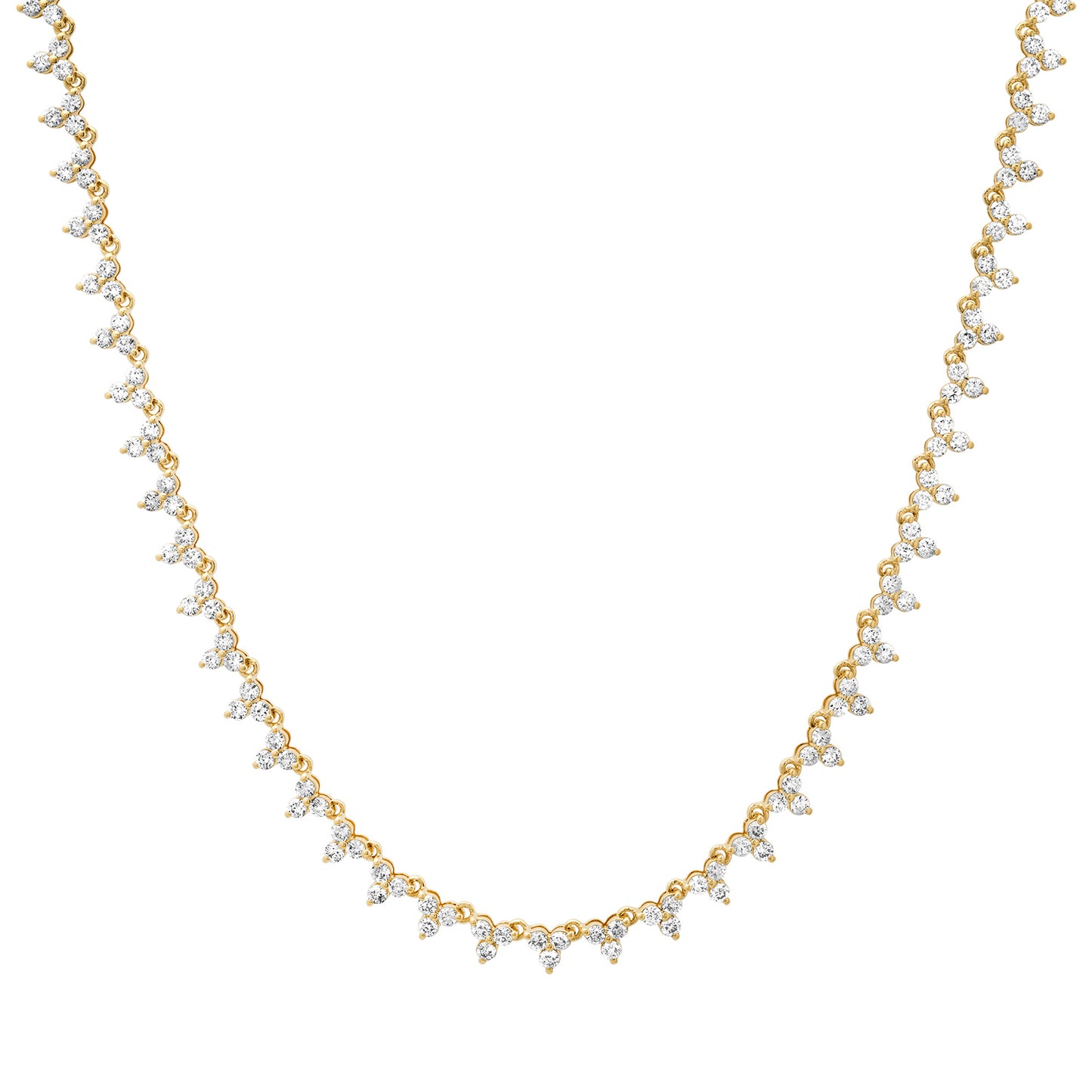 Diamond Trio Adjustable Length Tennis Necklace