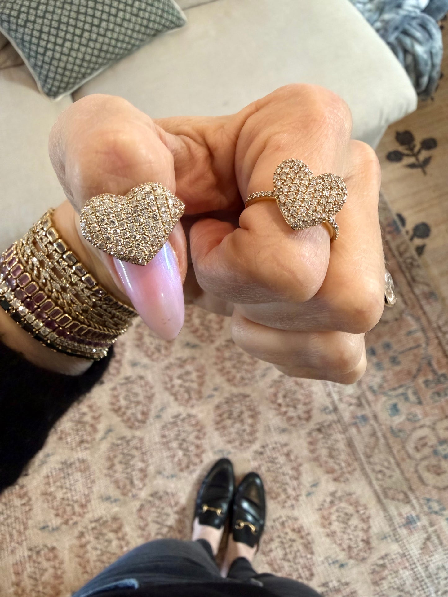 Pavé Diamond Mega Heart Ring