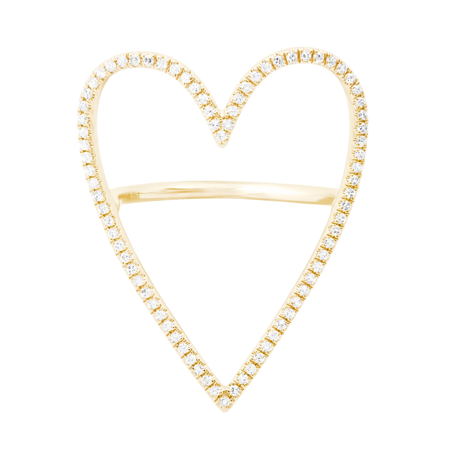 XL Pavé Open Heart Diamond Ring