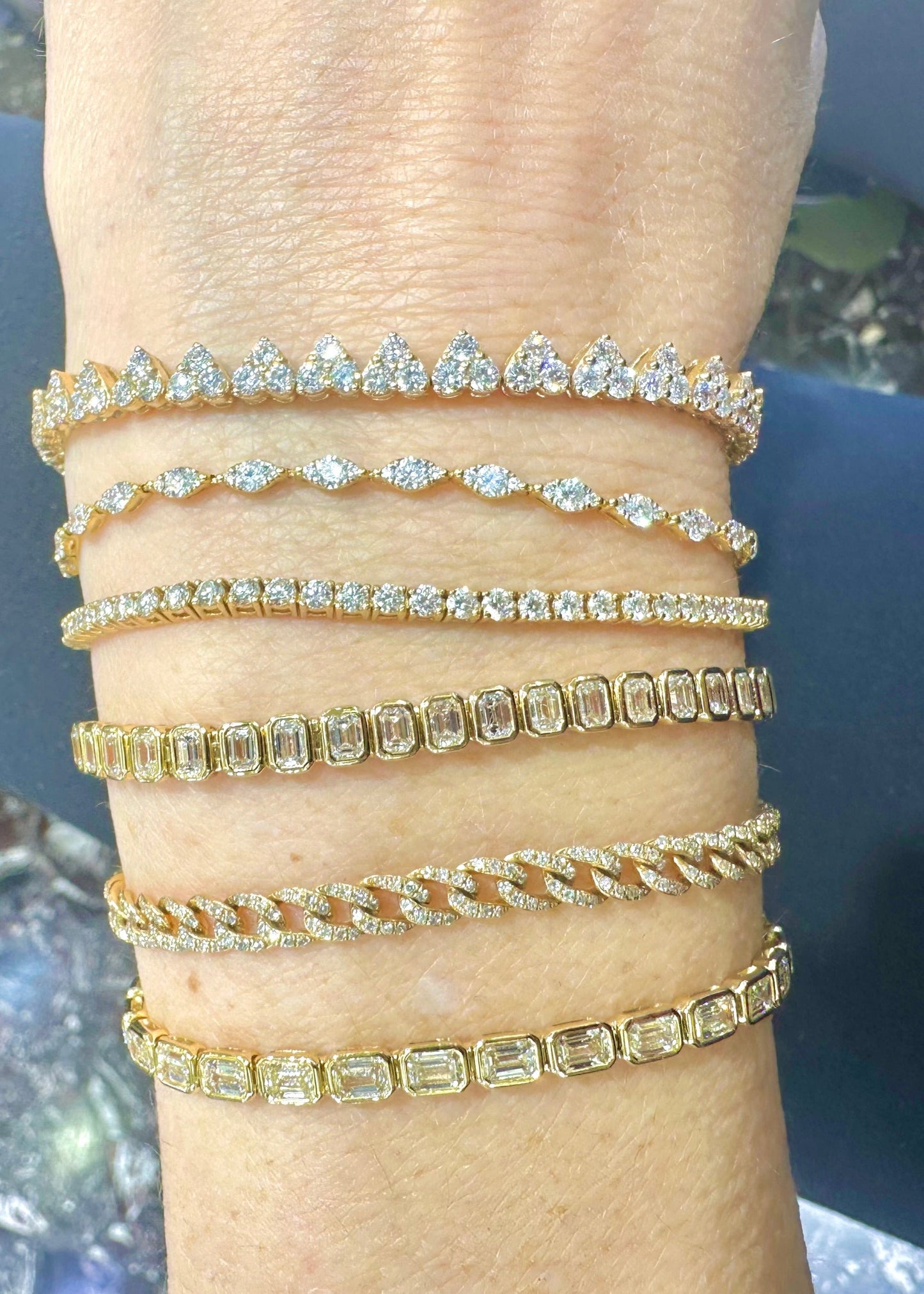 Trio Heart Diamond Tennis Bracelet