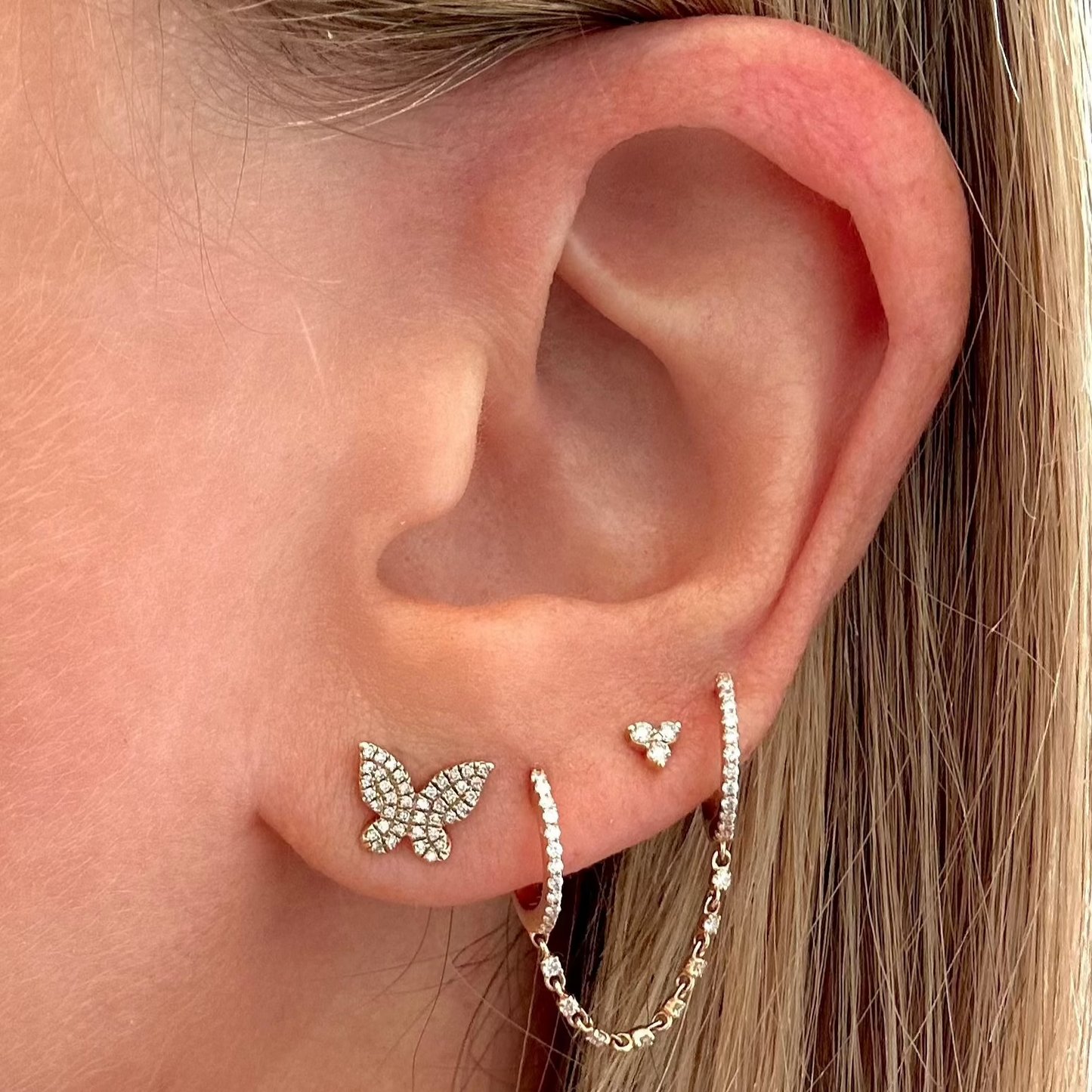 Mini Diamond Trio Studs