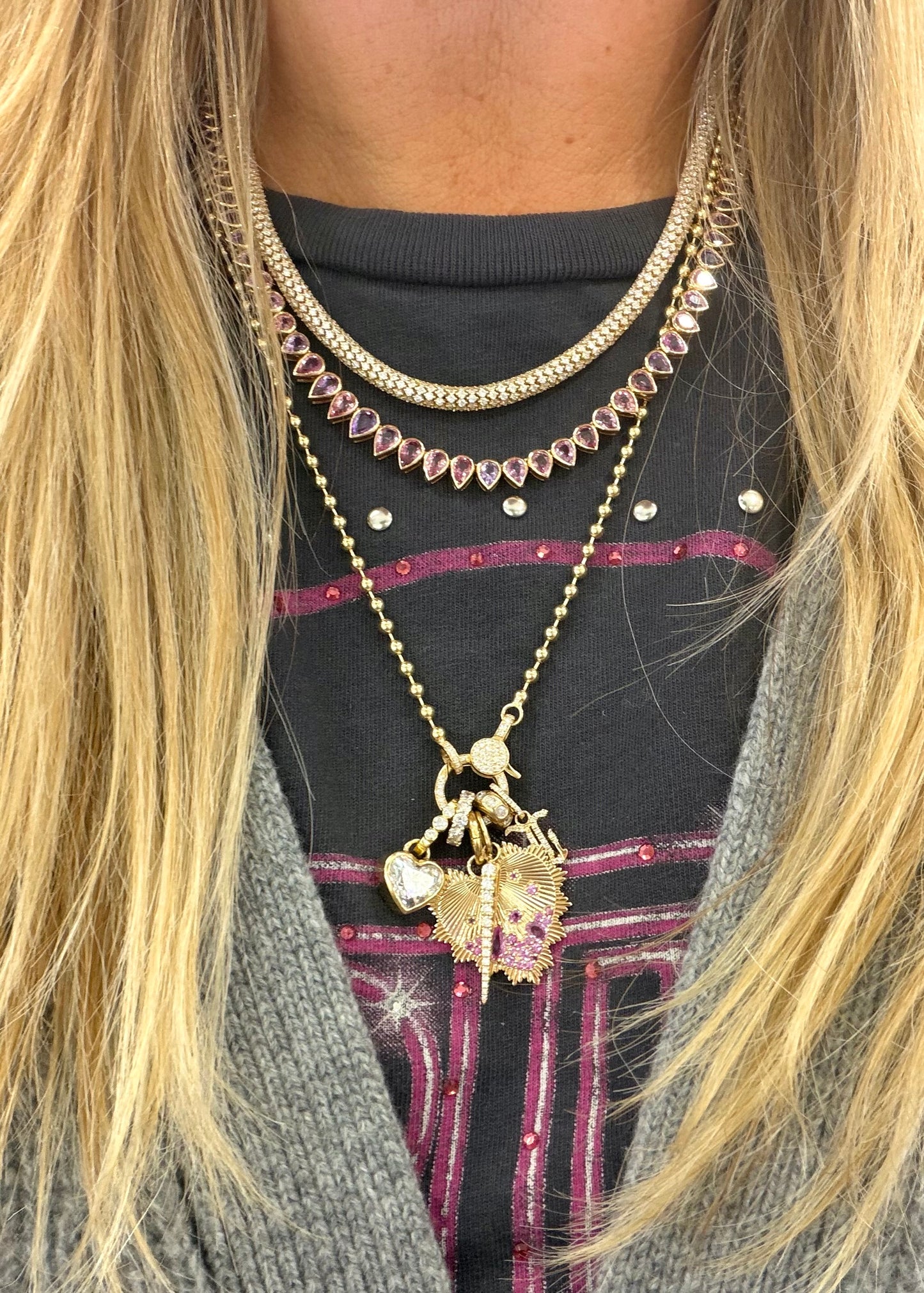Diamond Lobster Ball Chain