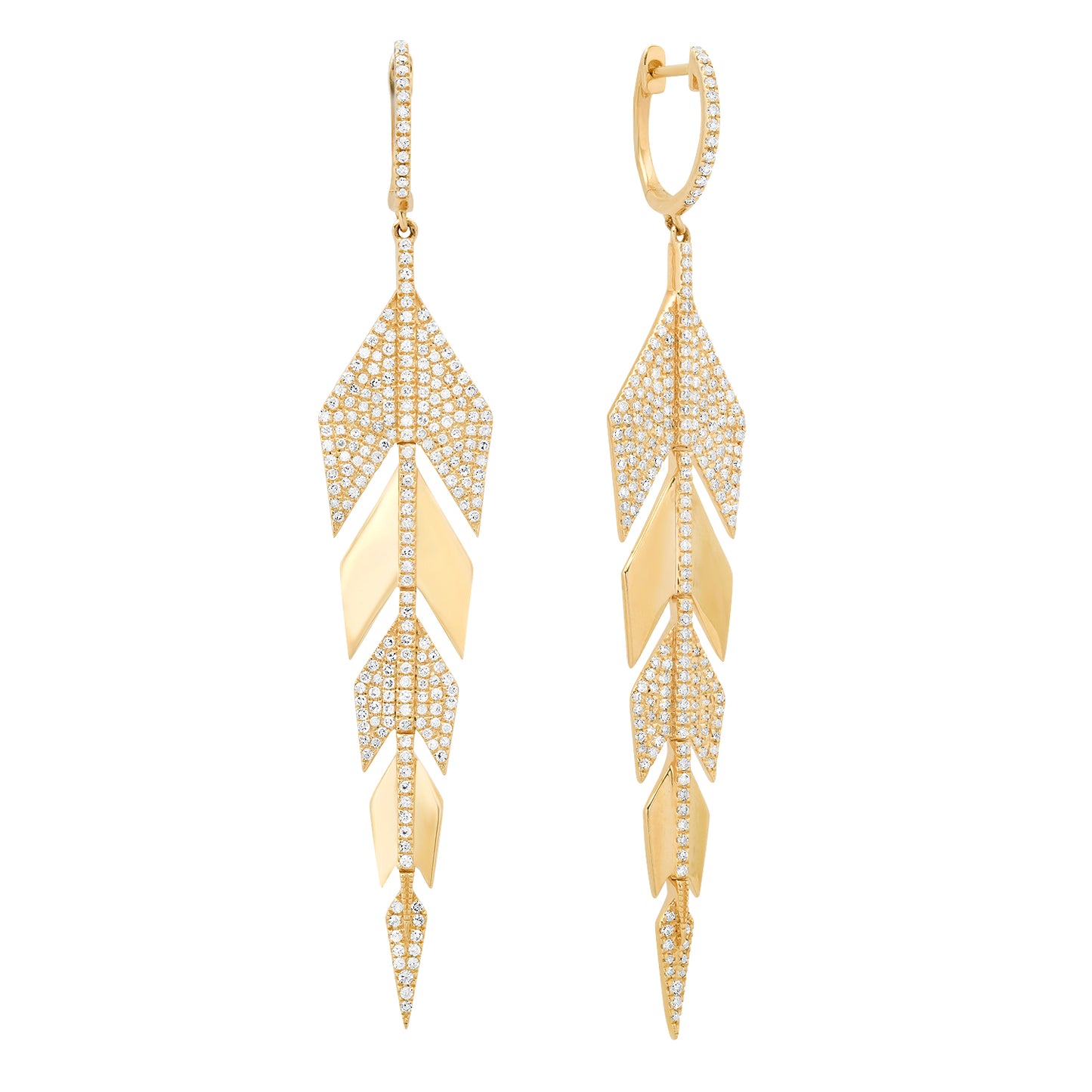 Feather-Flash Diamond Drop Huggies