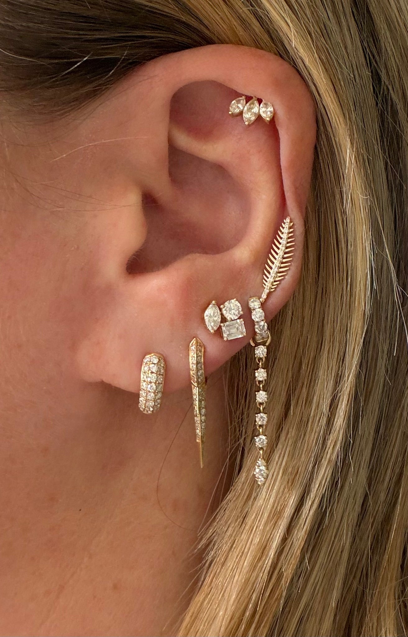 Grace Diamond Trio Studs