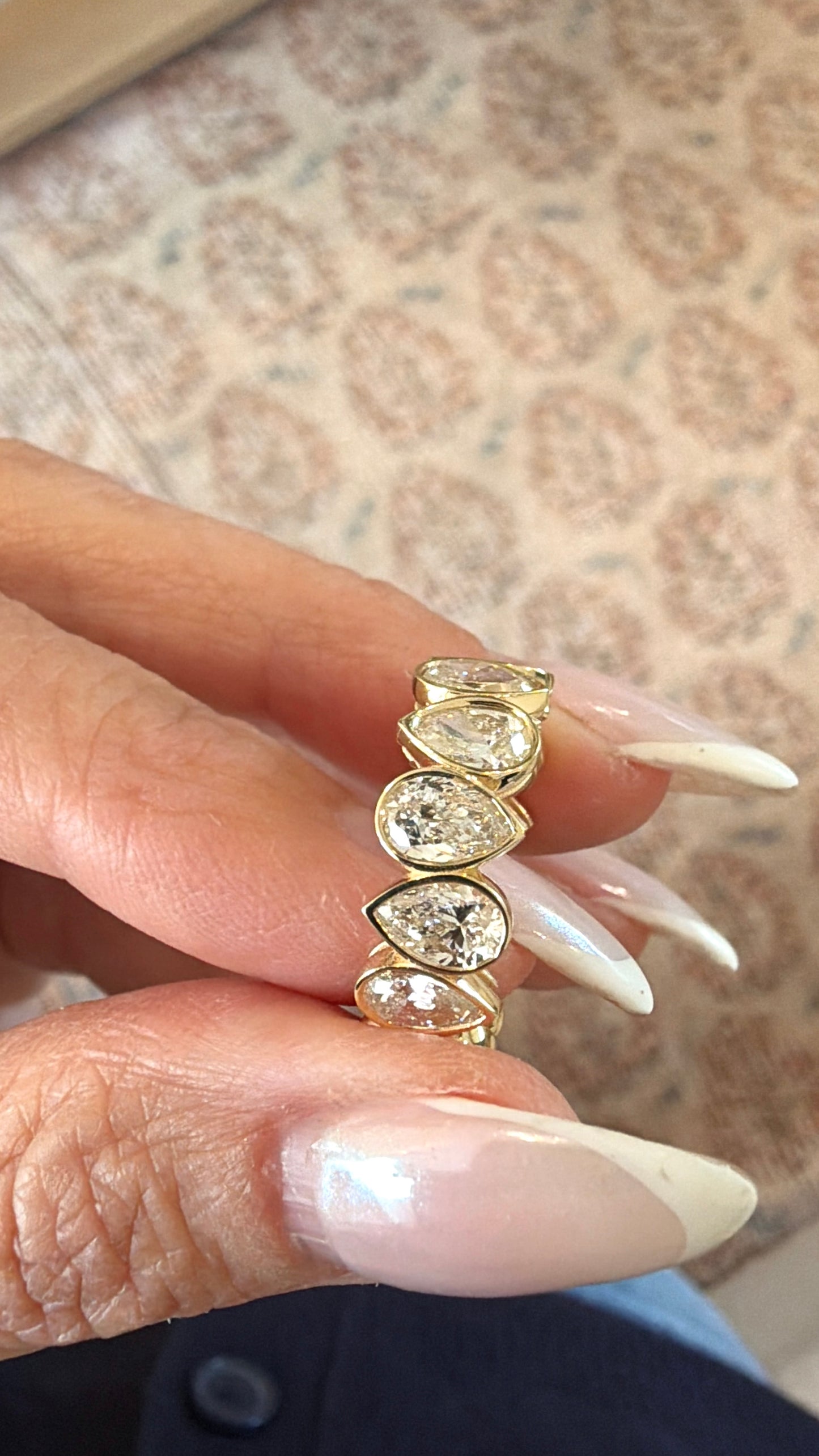Diamond Pear Bezel Eternity Band