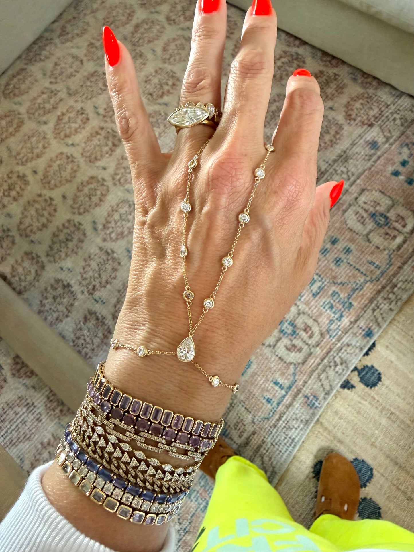 Sara Diamond Hand Chain