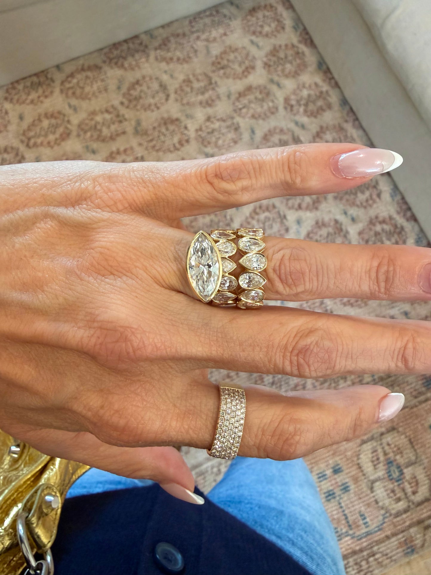 Diamond Pear Bezel Eternity Band