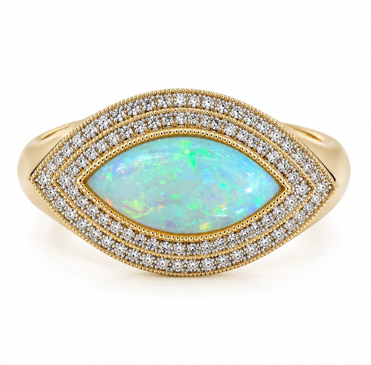 Marquise Opal & Diamond Ring