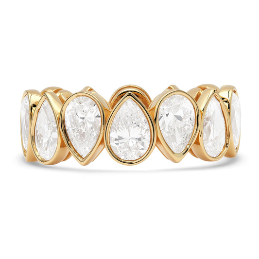 Diamond Pear Bezel Eternity Band